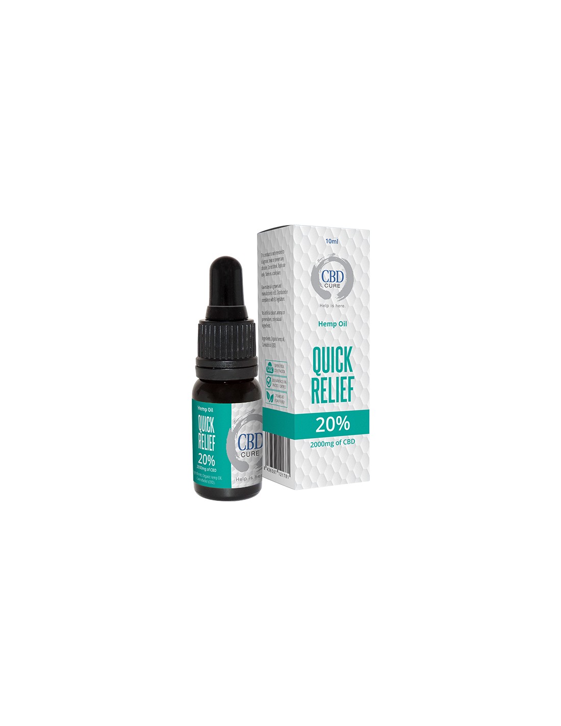 cbd cure hemp oil 20 quick relief 10ml