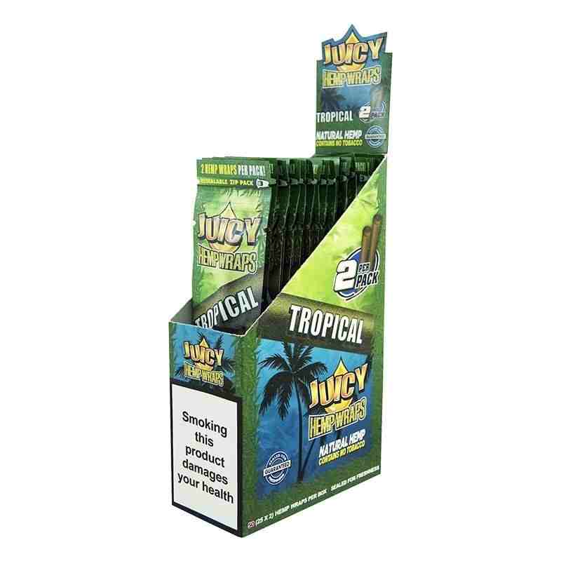 juicy jays hemp blunt wraps tropical 25 uds de 2 blunts